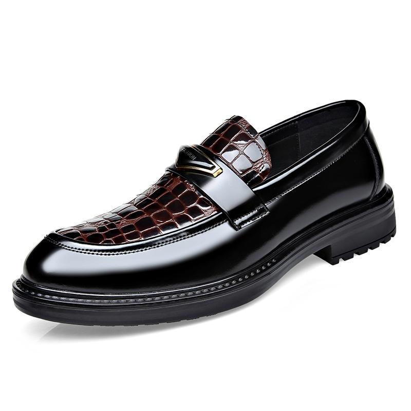 New Design Arrival Men's Business Dress Leather Shoes Outdoor Fashion Thick Bottom Versatile slip-on Size 38-44 Casual Shoes Free Shipping Black 