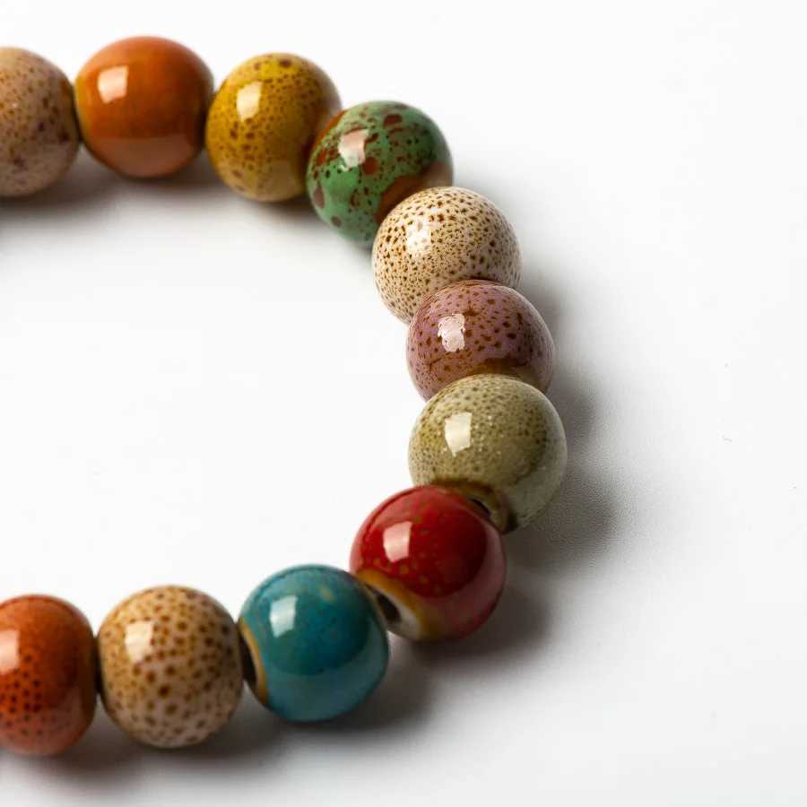 Colorful Ceramic beads bracelets hand made DIY Artware Retro bracelet Jewelery FY361 J251125