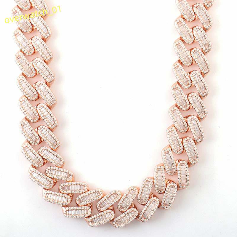 Plated Hip-hop Necklace Design Cuban Chain Silver Luxury with Gold Hiphop Hip Hop Miami Cuban Link Chain Mens 14k 18k Gold