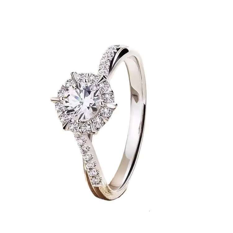 S925 Sterling Silver Diamond Moissanite Ring 0.5ct/1ct/2ct Classic Six Claws Wedding Engagement Rings for Women