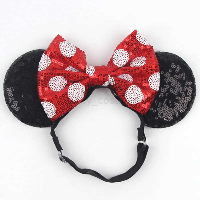 Disney Chic Mouse Ears Adjustable Elastic Headband For Adult And Kids Bow Nylon Hairband Festival Party Cosplay DIY Hair Accessories X250425