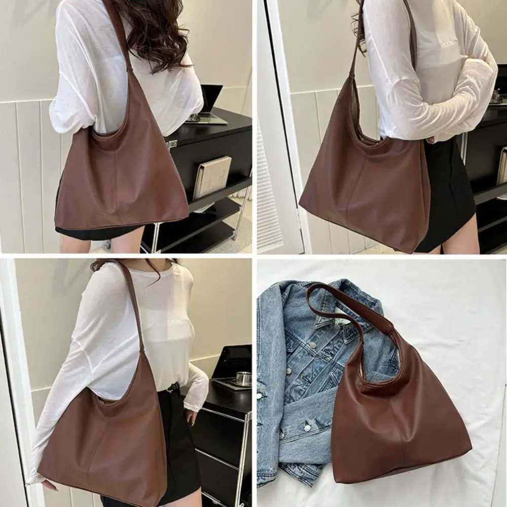 Womens casual soft leather cross body bag retro underwear shoulder bag handbag large capacity handbag W250425
