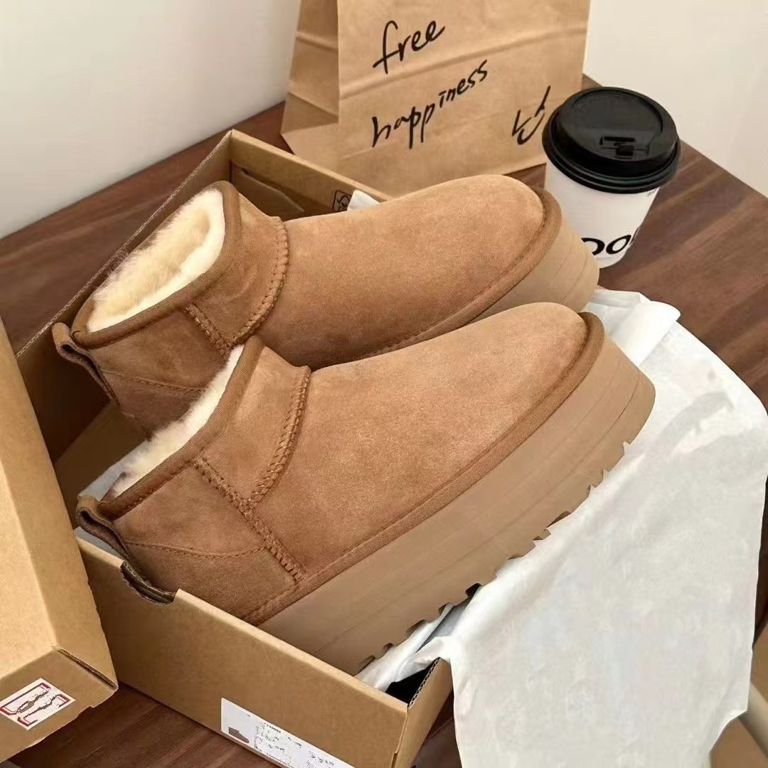 Free Shipping Designer Casual Shoes Winter new high top thick soled big toe snow boots with plush warm shoes Classy Sporty