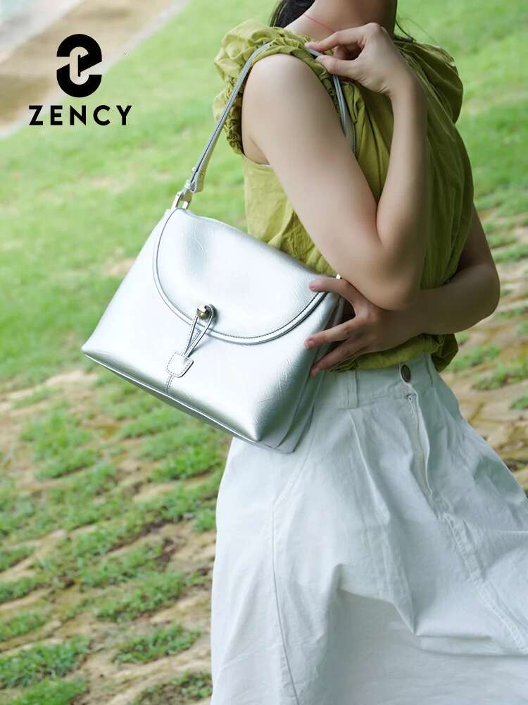 Zency 2024 Women's Soft Leather Handbag Large Pocket Tote Shoulder Crossbody Gift Lady Underarm Bag Adjustable