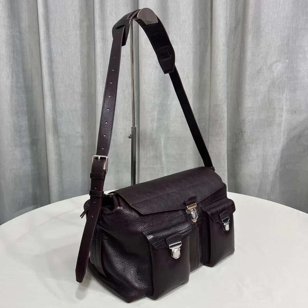 Brand Original Messenger First Layer Vegetable Tanned Cowhide Motorcycle Men And Women Crossbody Shoulder Bag