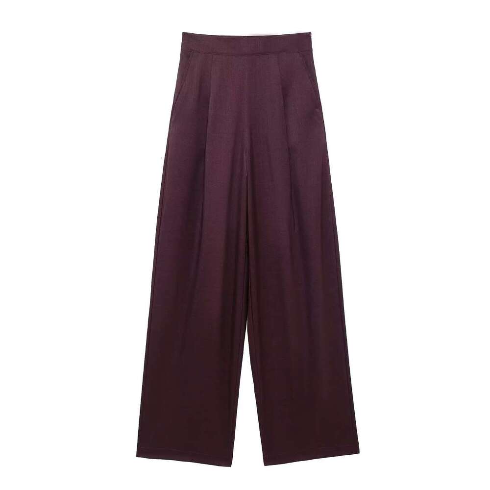 Hipseam Suit Pants Spring 2 Piece Women Belt Button Loose Casual Blazer Wide Leg Pleated Trousers Female Set