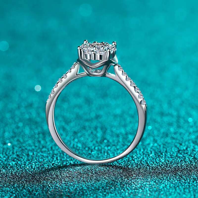 Womens Ring Pt950 Gold Plated 20 Points Moissanite Manufacturer Wholesale Luxury Exquisite Fashion Sterling Silver 925 Ring