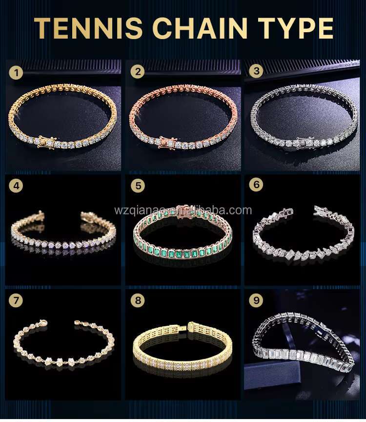 Hot Sale 10K 14K 18K Gold Tennis Chain 5mm 6-9 Inches Iced Out Tennis Bracelet Moissanite Diamond Hiphop Tennis Chain