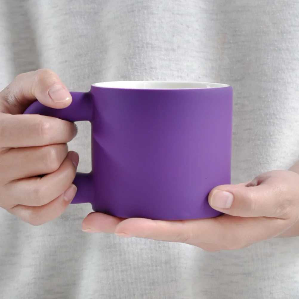 Ins Style Purple Ceramic Mug Frosted Coffee Milk Cup Household Coffee Cup Breakfast Cups Ceramics Pottery Kitchen Accessories Y251125