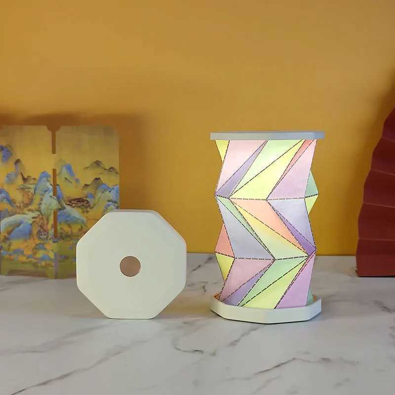 Folding Desk Light Mini Paper Lantern Portable Table Lamp Rechargeable Dimmable Night Light for Living Room Bedroom Decor GiftM251125