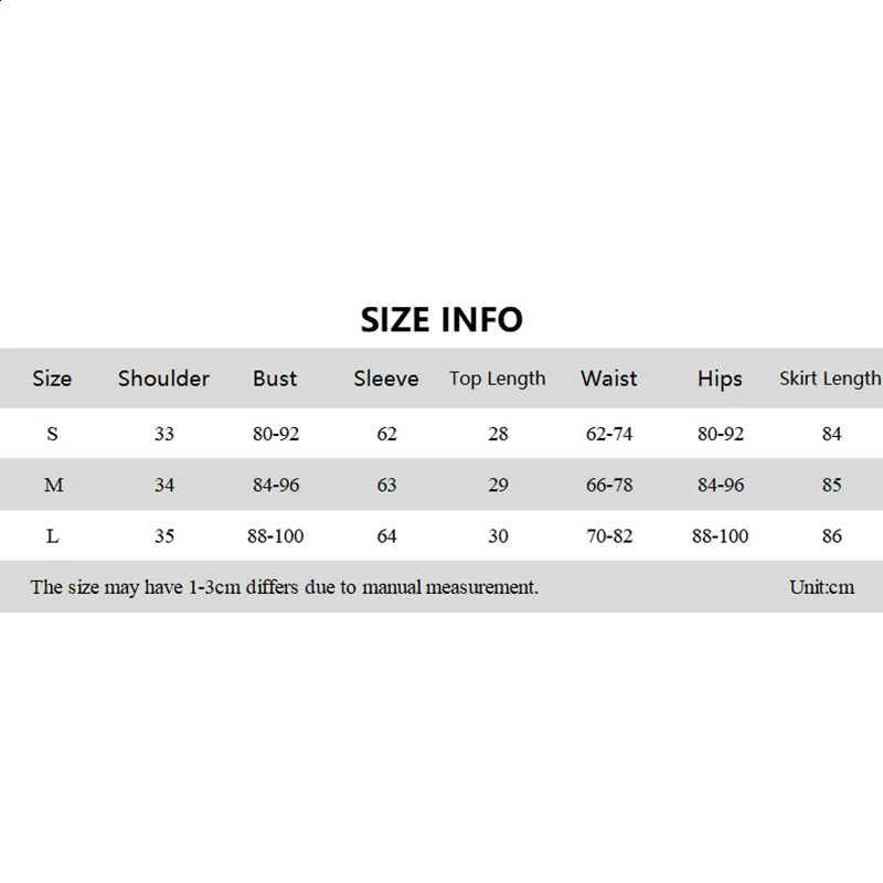 Lamuusaa sexy 2-piece womens dress solid color V-neck shoulder long sleeved crop top and long seam skiing party club uniform 250422