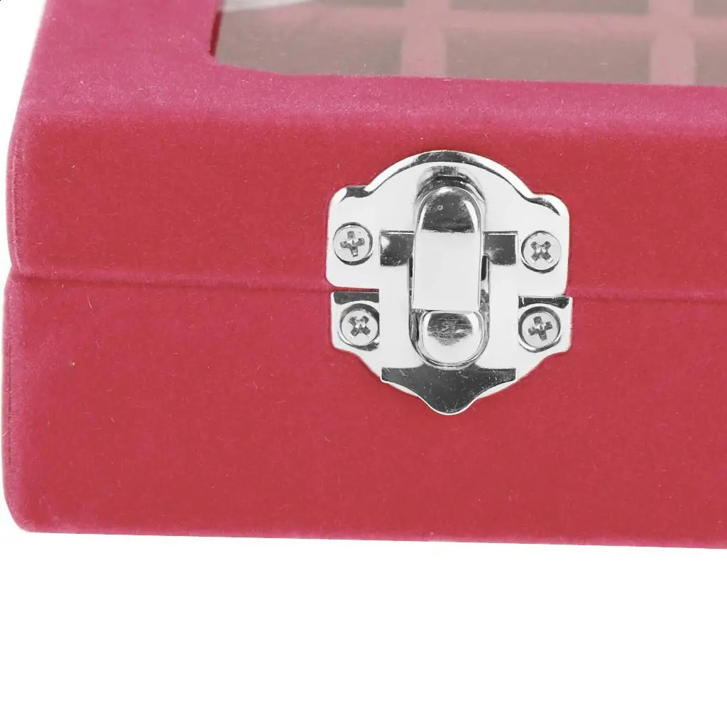 Wooden Velvet Jewelry Necklace Ring Storage Box Case Organizer Gift Jewelry box 24 Sections Large Capacity Jewelry Showcase Case 250424
