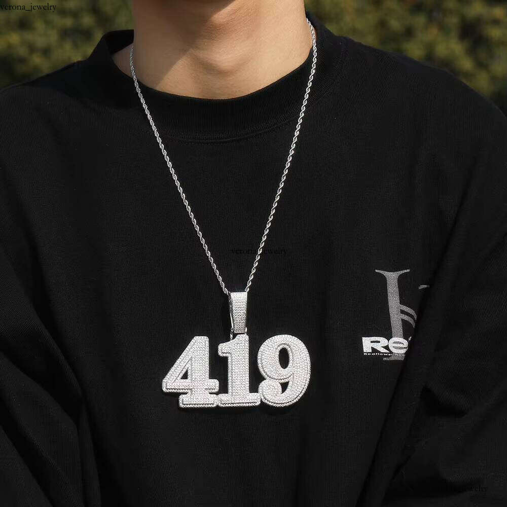 Ice out VVS Moissanite Iced Out Big Brass Name Personalized 18k Gold Plated Custom Jewelry Diy Pendant Necklace