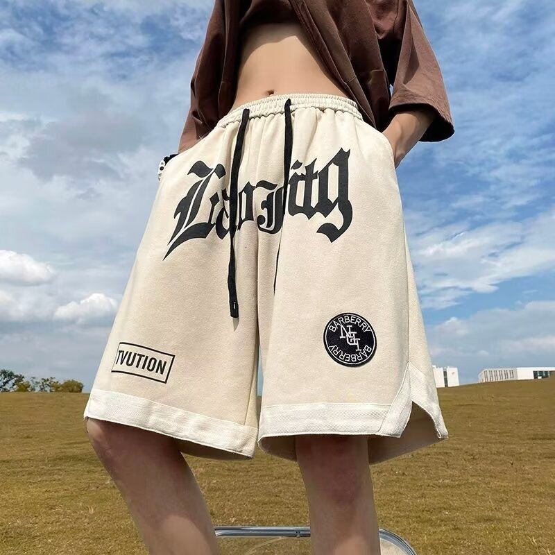 High Street American Shorts Men's Summer Trendy Brand Sports Ball Loose Casual Large Basketball Pentagram Pants