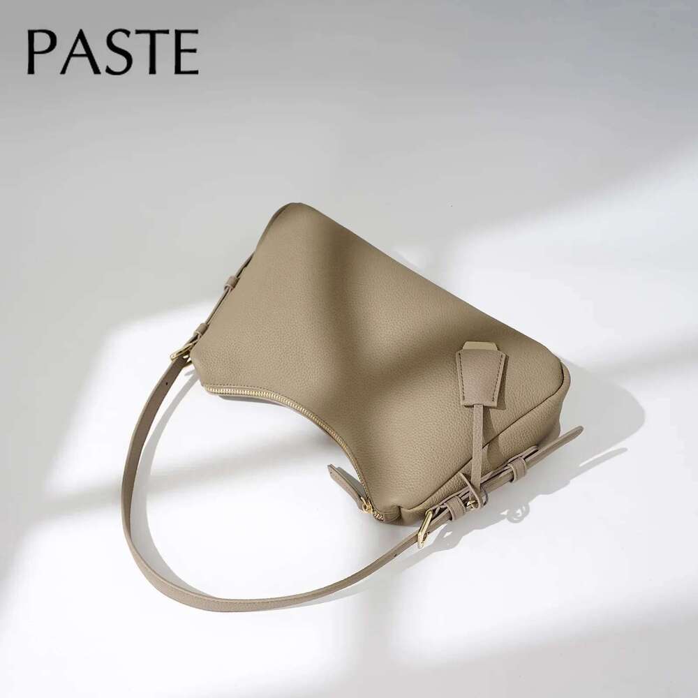 New Natural First Layer Cow Leather Women Hobo Tote 2025 Simple Ladies Hand Bags Cowhide Female Shoulder Bag Beige