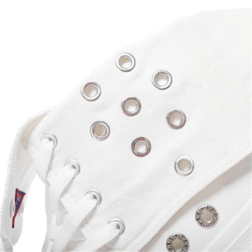 Spring and summer new medium-sized color lace-up side zipper breathable canvas casual heightening large size women's shoes