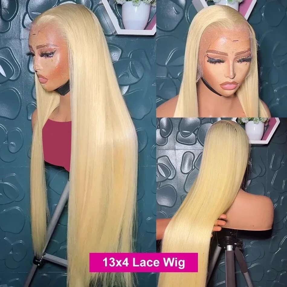 613 Blonde Colored Hd Transparent Lace Frontal Wig Human Hair 13X6 13X4 Straight 200 Density For Women Brazilian Wigs
