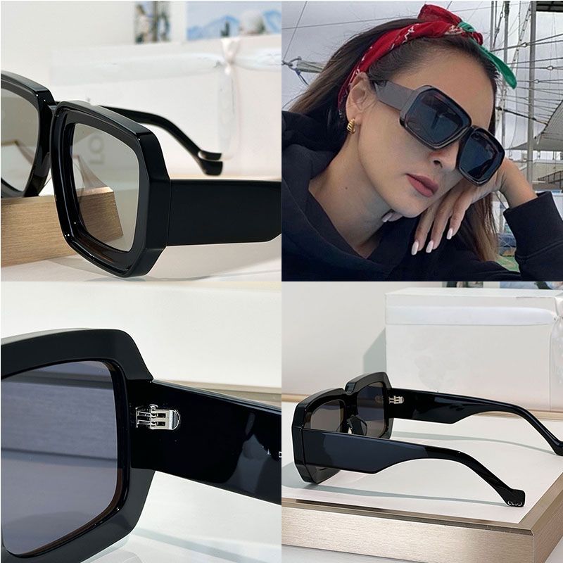 Designer Women Sunglasses Thick Border Square Diving Mask Sunglasses Retro Large Frame Top Quality Sunglasses Acetate Fiber Mask Sunglasses LW40064 UV protection