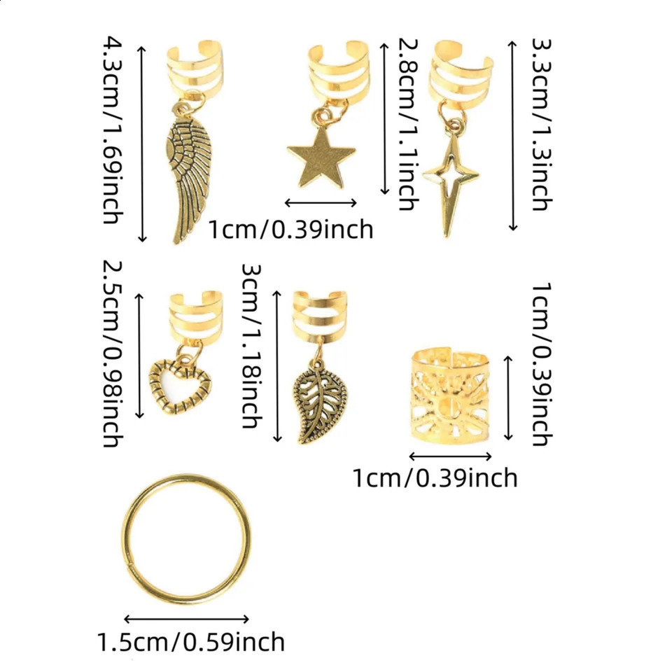 45 pieces of Alloy woven hair rings Dreadlock hippie style accessories for girls and women local jewelry 250417