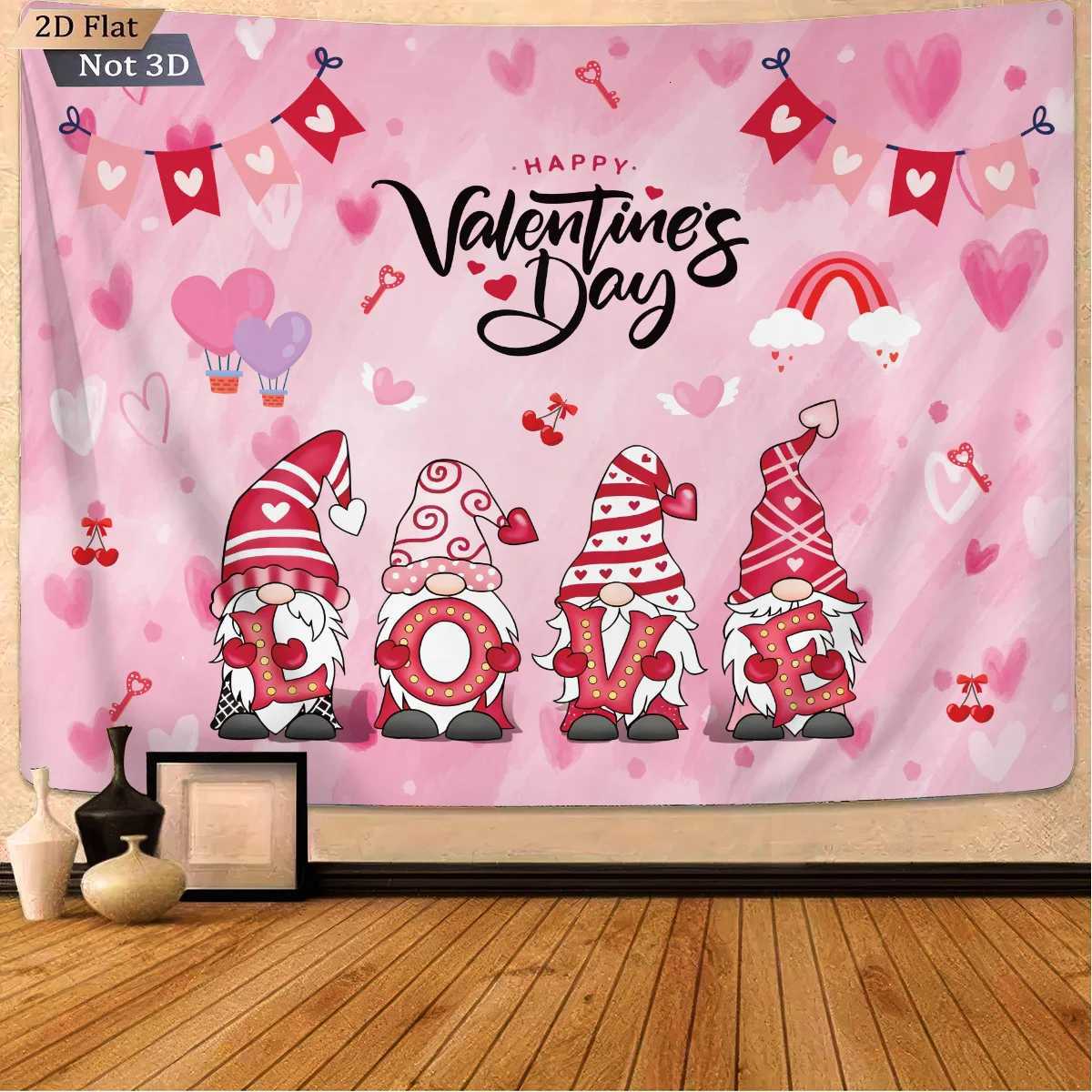 1pc Valentines Day Christmas goblin print tapestry Living room wall decoration Background cloth Machine washable space pendantM251125