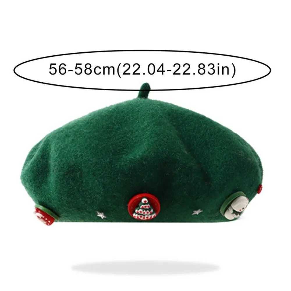 Personality Woolen Christmas Beret Star Solid Color Wool Beret Warm Korean Style Painter Hat Winter J251125