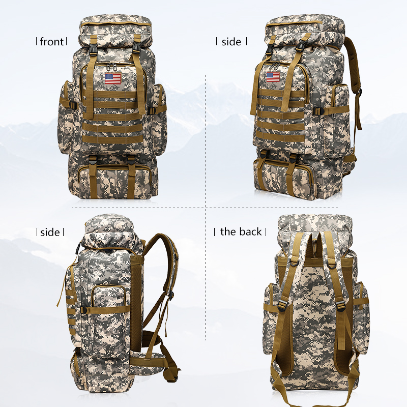 2pack 80l hiking backpack for men molle military tactical rucksack waterproof lightweight hiking backpack 3 day assault pack for travel climbing outdo