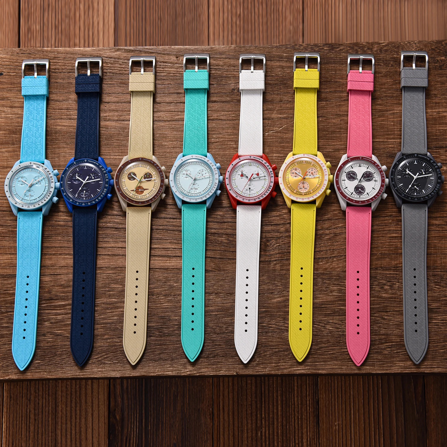 High Quality FKM Rubber Watch Strap 20mm 22mm Mosaic Quick Release Watch Bands Diving Waterproof Soft Wristband 250425