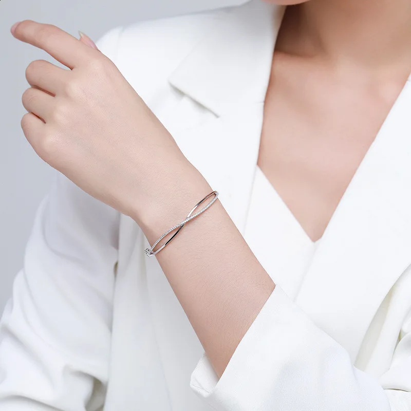 Top Fashion Cute Genuine Pure Silver 925 Silver Jewelry Genuine 925 Silver Bracelet Cute Diamond Party Bracelet Jewelry 250422