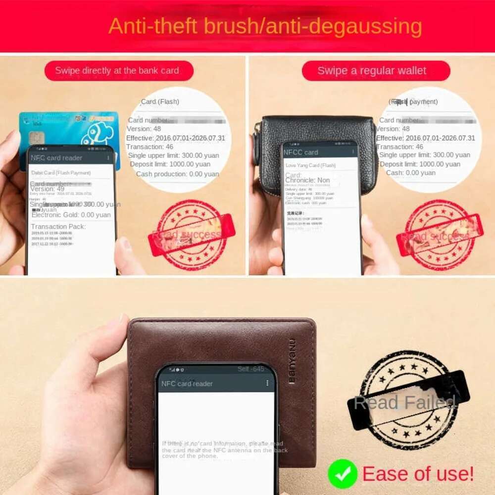 Fashion Vintage PU Leather Men's Short RFID Card Holder High Quality Slim Purse Business Style Wallet