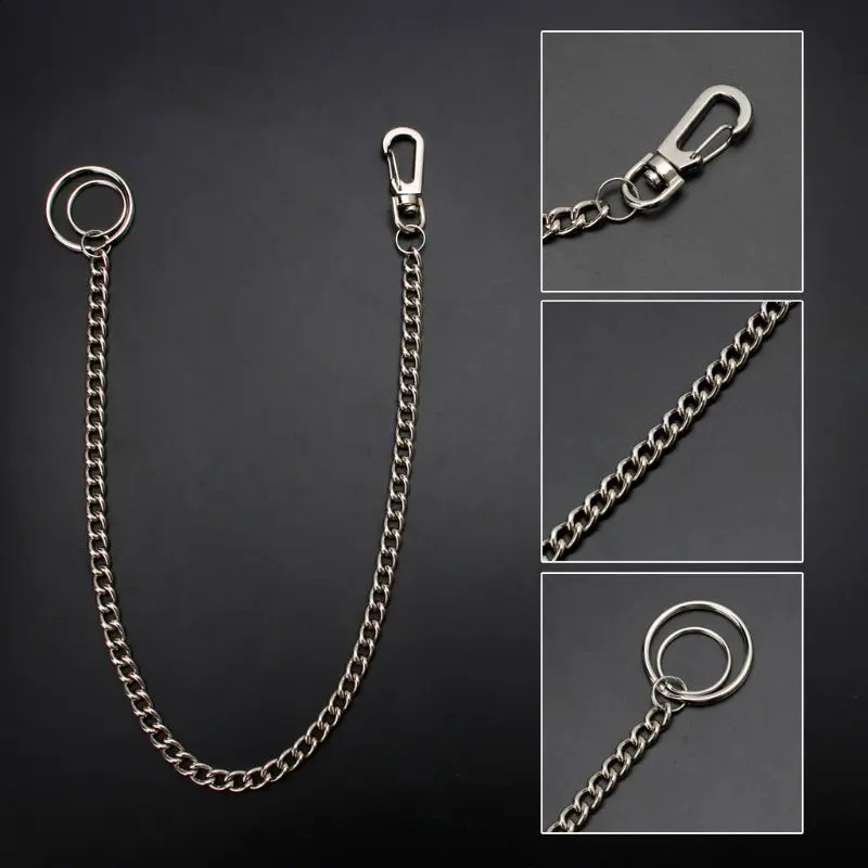 Punk Spike Jeans Decor Pants Chain Secure Travel Wallet Chain Heavy Duty Jeans Link Coil Leash Jewelry 250424