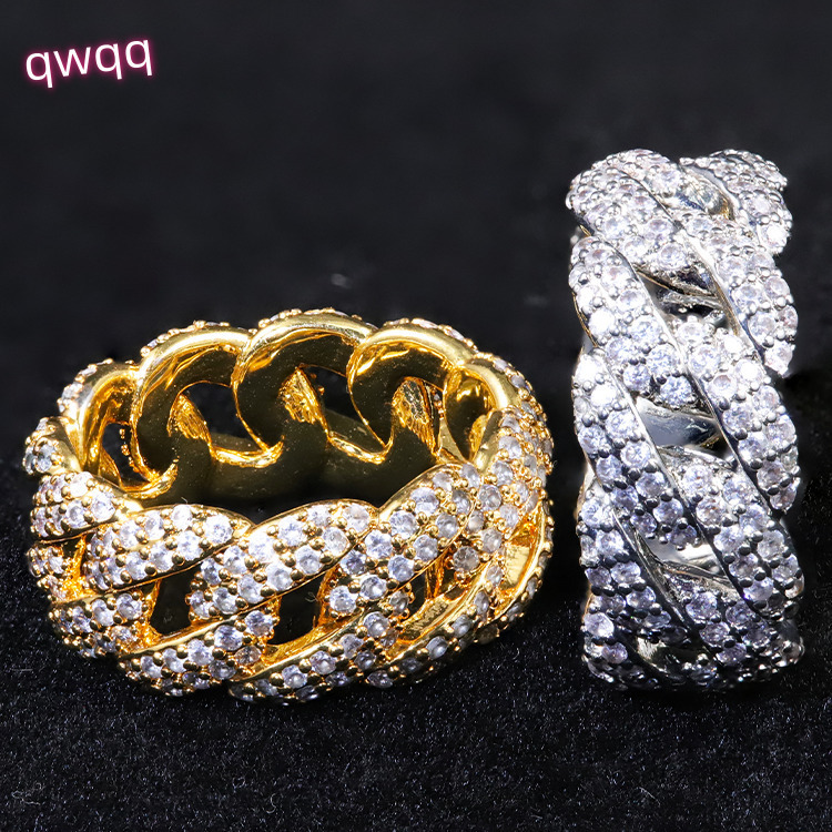 Hip Hop Factory Price 925 Sterling Silver Gold Full Diamond VVS Iced Out Moissanite Fashion Jewelry Rings Mens Rings