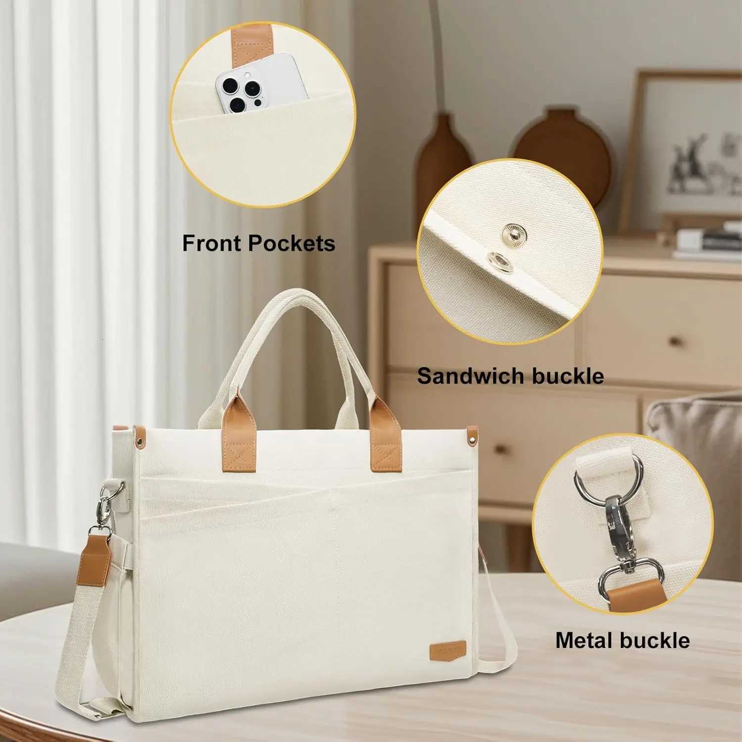 Women Laptop Tote Bag 156 inch Canvas Laptop Bag Casual Travel College Shoulder Bags Business Office Computer Handbag BriefcaseT251125