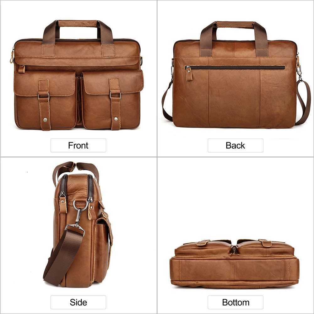 JOYIR Genuine Leather Mens Briefcases 156 Laptop Bag Business Messenger Bag Work Male Shoulder Bag Handbag Tote PortfolioT251125