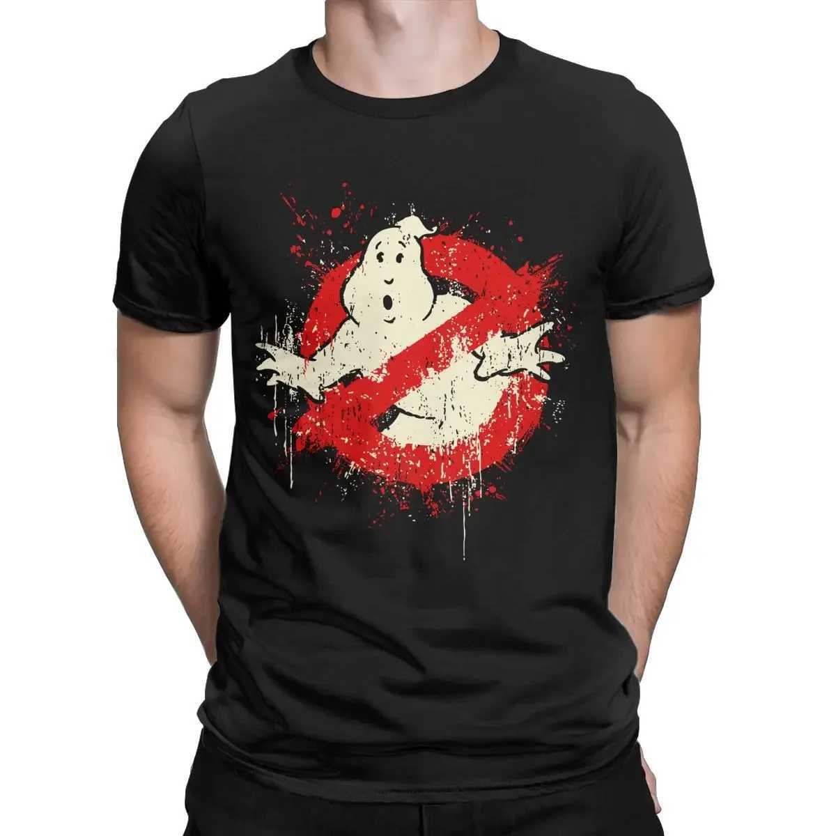 Classic Ghostbuster movie printed T-shirt for men 100% pure cotton summer short sleeved loose fitting womens T-shirt Harajuku oversized T-shirt W25042