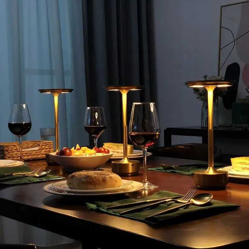Wierless Simple Charging LED Desk Lamp restaurant Bar Table Lamp Dimming Atmosphere Retro Portable Charging Touch USB Read LampM251125