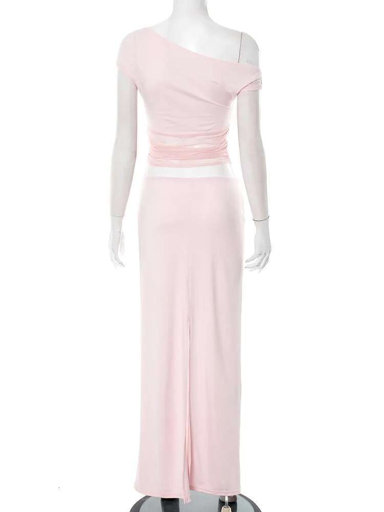 Dongdumaoyi Townlike Mesh Patchwork Maxi Long Slim Bodycon Dress Women One Shoulder Spring Summer Nightclub Sexy Party Dresses