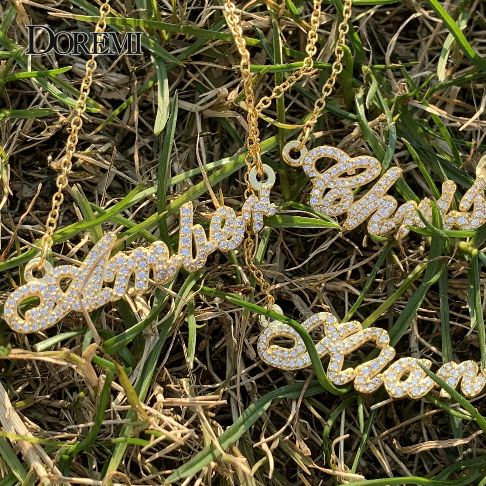 DOREMI S925 Custom Name Necklace Crystal Pendant s925 Sterling silver Chain Zircon Letter Necklace for Mom Women Anti-allergy 250425