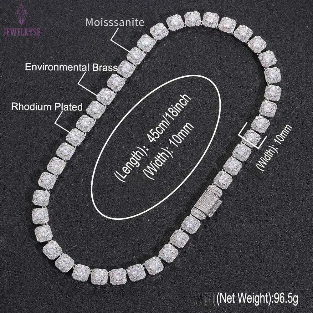 Designer Ice Sugar Fashion Hot Bracelet Tennis Necklaces Hip Hop Jewelry Pass Dia Tester Moissanite Cuban Link Chain Sier for Men Women