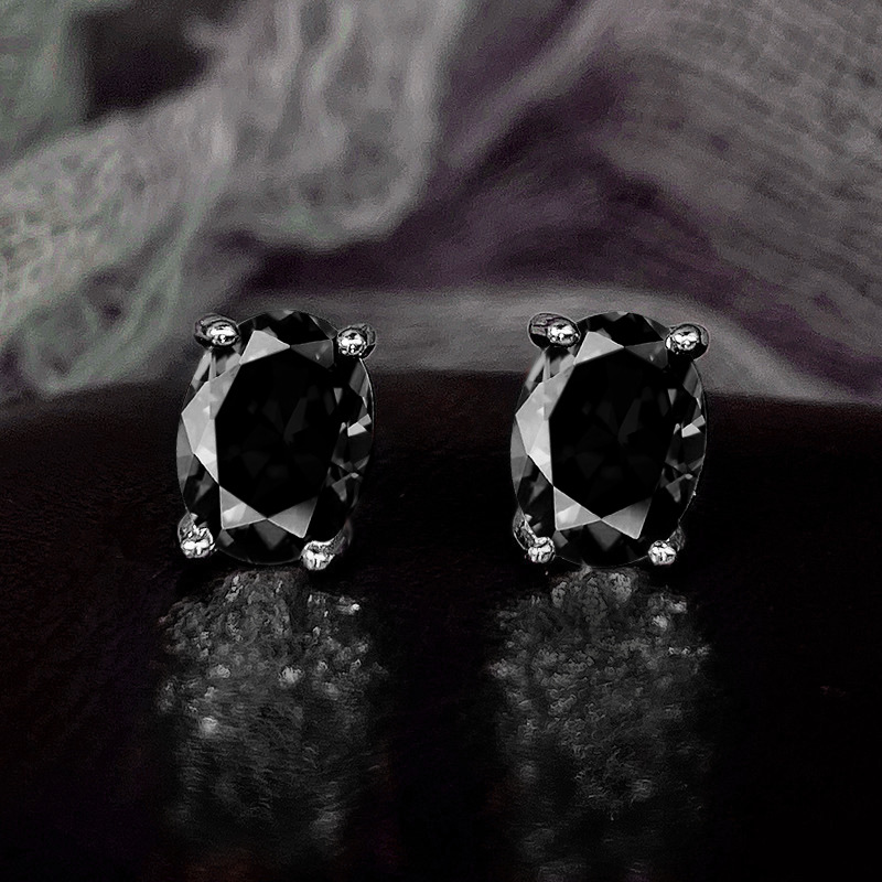 stud Earrings Brilliant Four-claw Single Diamond 925 Sterling Silver stud Women Fashion Oval Crystal stud Designer Pink Diamond Earrings Girl Birthday