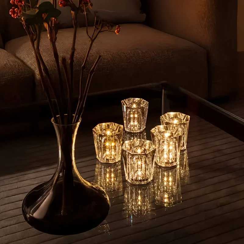 Crystal Diamond Night Light Restaurant Bar Table Light Atmosphere Light Bedroom Bedside Table Lamp Rechargeable Romantic LampM251125