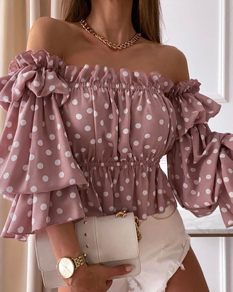 New Fashion One Shoulder Wrinkled Shirt for Womens Fashion Versatile Trend Anti Wrinkle Short Sleeve American Style