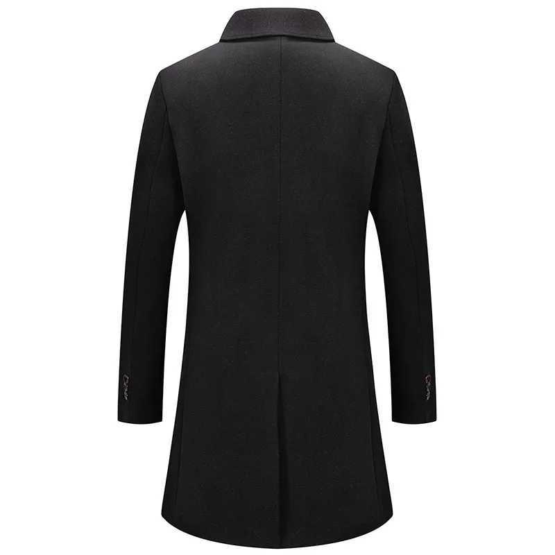 New Winter Men Business Casual Cashmere Overcoats Woolen Blends Man Fleece Warm Trench Coats High Quality Man Long Jackets 4XLT251125