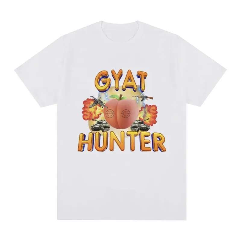 Dongdumaoyi Gyat Hunter Fun Meme T Shirt Women S Fashion Retro Short Sleeve Shirt Loose Street Clothing Y K Vintage Casual Top