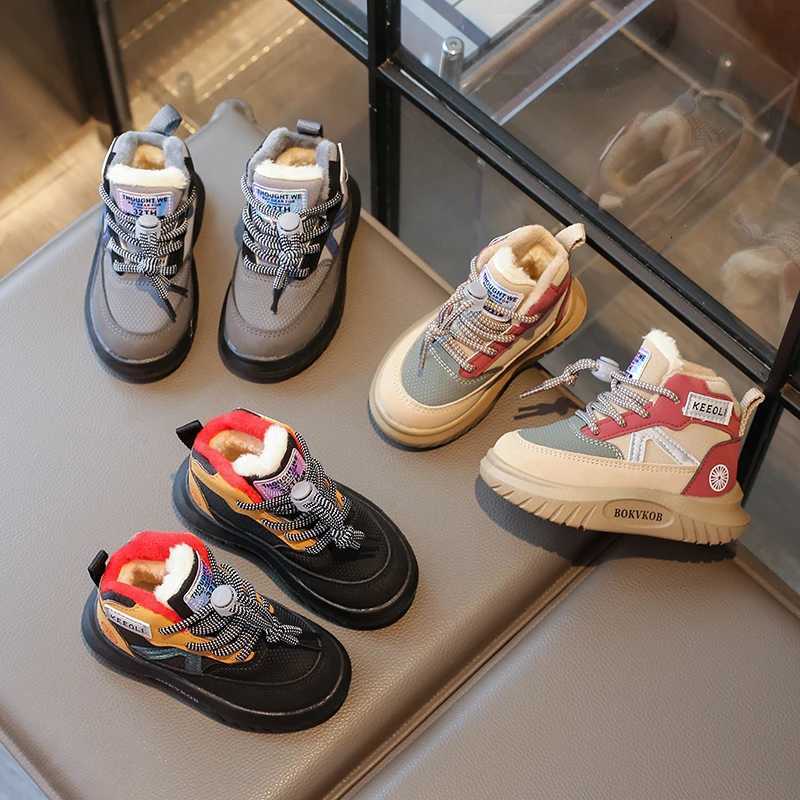 2024 Winter New Children Casual Shoes for Girls Boys Fashion Korean Style Soft Bottom Anti-slippery Versatile Chic Ankle Shoes C260130