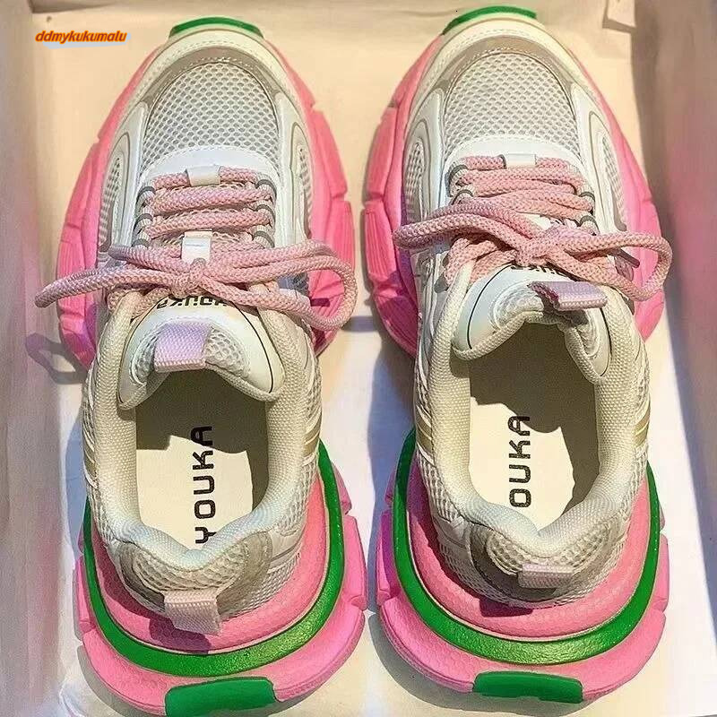 Dad Women's 2025 New Spring and Autumn Fried Street Thick-soled Heightened Versatile Small Casual Sports Shoes ddmykukumalu