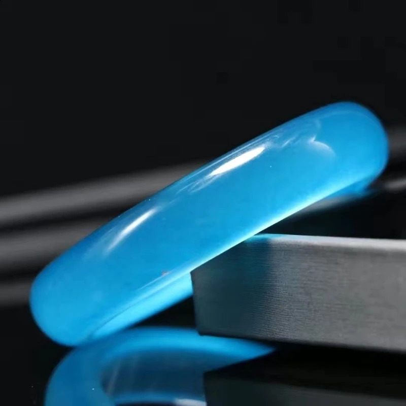 Ice jadeite sea blue treasure blue water jadeite flat strip jade bracelet quartz rock jade stone bracelet jade 250424