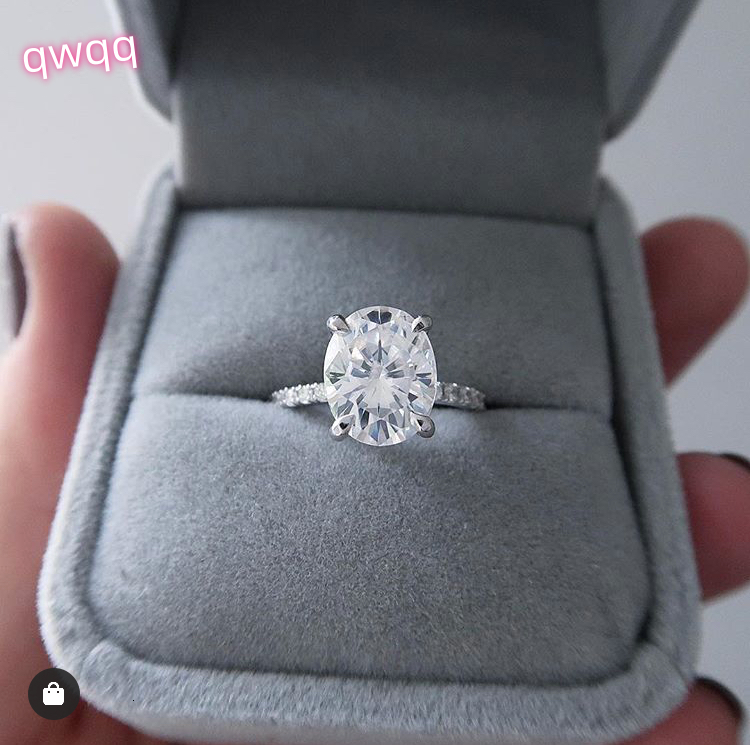 Fashion Real 10K 14K White Gold Various Oval Moissanite Solitaire Wedding Engagement Rings Women Jewelry
