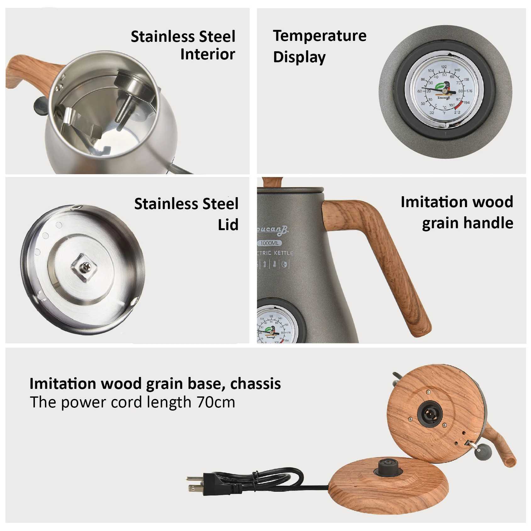 110V/220V stainless steel intelligent temperature control anti overheating kettle teapot C251125