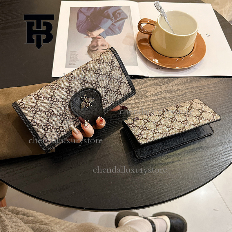TB BHULAMTE Designer Luxury New Women's Wallet Classic Short Multi Card Slot Clip Versatile Vintage Metal Buckle Long Folding Handbag Coin Bag