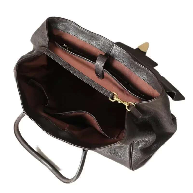 Designer Tote High Quality Genuine Leather Lock Handbags New In Large Capacity Briefcase Vintage Casual Shoulder Bag